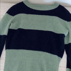 Navy and sage green stripe sweater